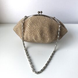 Beaded Pouch +Chain --Beige Gold-- (XL) 内布：Wiltshire