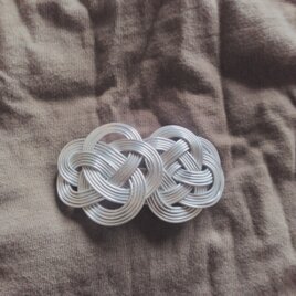 019水引アクセサリー　梅結び二連　バレッタ　