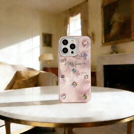 デコ電 ハンドメイド  キラキラビジュー スマホケース 韓国風 Galaxy Pixel iPhone 全機種対応