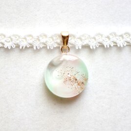 【受注製作】レジンアート　ラウンドモチーフとタティングレースとサテンリボンのチョーカー〈眠花〉