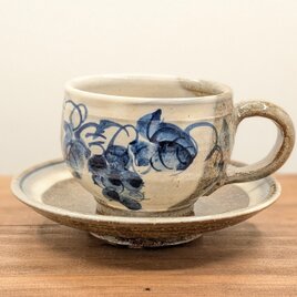染付コーヒーカップ＆ソーサー　c2