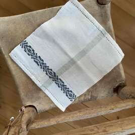 手織りリネンハンカチ　ホワイト