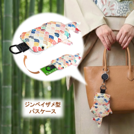 リール付き　パスケース　カードケース　定期入れ　　ジンベイザメ型