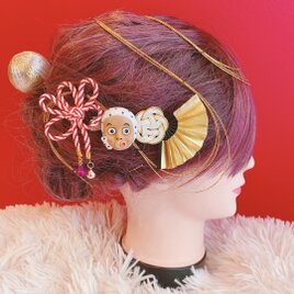 再入荷☆ひょっとこ☆ミニお面☆お祭り髪飾り☆扇子髪飾り☆よさこい髪飾り☆体育祭☆夏祭り☆祇園祭☆成人式髪飾り☆お神輿☆祇園祭☆