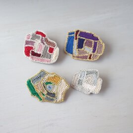 七宝モザイクブローチ（Lサイズ）