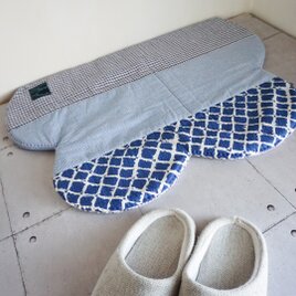 パッチワークなくもの形のフリーマット（BLUE系）