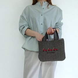 【キッズバッグからママのちょっとそこまで】ヌビ刺繍ミニトートバッグ〈スクーター〉