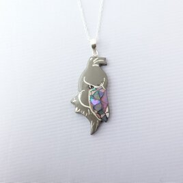 ハシビロコウ漆ネックレスsv