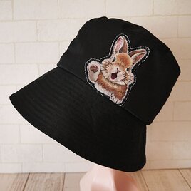 撥水コットンツイル生地で作ったクロッシェ（うさぎちゃん）