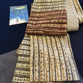 唯屋オリジナル半幅帯インドブロックプリント