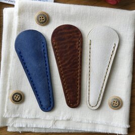 イタリア革のはさみケース／チョコ