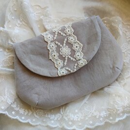 ヴィンテージレース 極細コーデュロイ ポーチ　