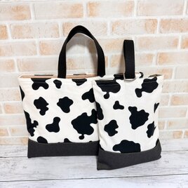 レッスンバッグ＆シューズケース　２点セット　【うし柄】