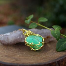 クリソプレーズ　ネックレス　自信と勇気、隠れた才能を引き出す石