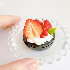 真っ赤な苺スイーツの朱肉　strawberry フェイクスイーツ