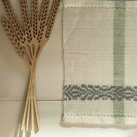 手織りリネンドイリー