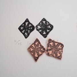 版画ゆうびん no.36 'lace'（銅版画）