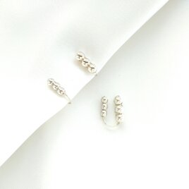 クリップイヤリング [片耳] silver-pearl medium / SV