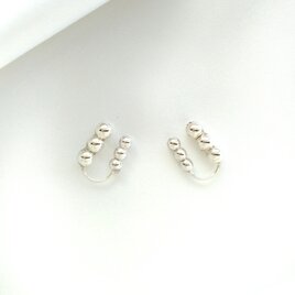 クリップイヤリング  silver-pearl medium / ２個セット両耳分