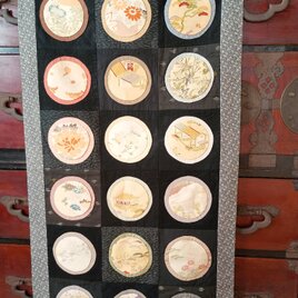 ヴィンテージ着物から　丸窓タペストリー