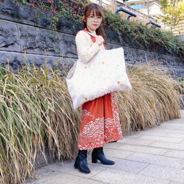 KIMONO！着物リメイクのビッグトートバッグ  （01673）