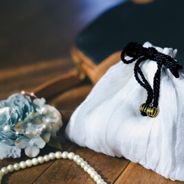 リネンガーゼのくしゅくしゅポーチ(2枚仕立て)