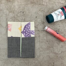 北欧コトリとチェックのポケットティッシュケース（282)