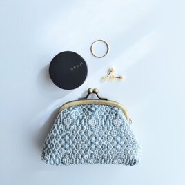 手織りミニパース〈blue round cross〉