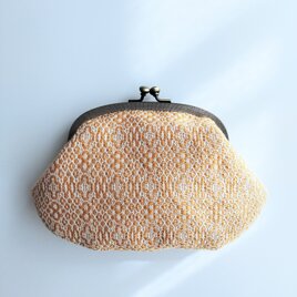 手織りオーバル型ポーチ〈yellow round cross〉