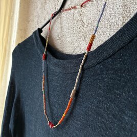 ＊古のフリーダムなネックレス＠ボヘミアの古いビーズ＋貝ビーズ＋いろいろな古いシードビーズ＋古いビーズいろいろ