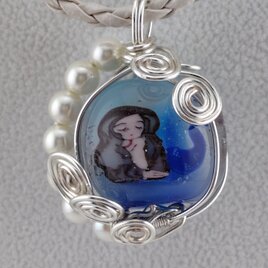とんぼ玉 ネックレス ワイヤーアクセサリー人魚姫 （試作品）