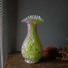 クリシー　花瓶　花器　イエローべース　フランスヴィンテージ　ブロカントのある暮らし