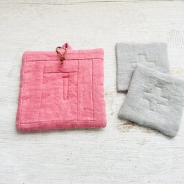 天日干しリネンのポットマット&コースター