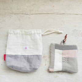 リネン巾着+コースター