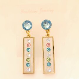 Luce アクアマリンのピアス