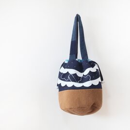 巾着バケツバッグ　fuwasora night sky