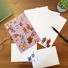 浮世絵　レターセット　鯰絵　なまずえ  若紫（わかむらさき） オムニバスデザイン