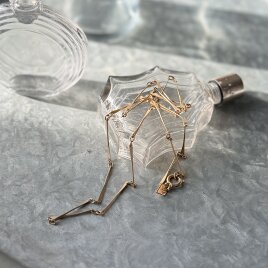 NS38-【 SARAH COVENTRY 】サラコベントリー・ヴィンテージネックレス Gold Tone Bar Link