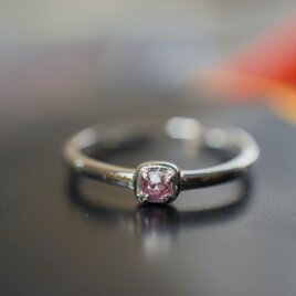 RG10-104 シルバー 非加熱 桜ピンク スピネル リング ミャンマー産 フリーサイズ 指輪 金属アレルギー対応
