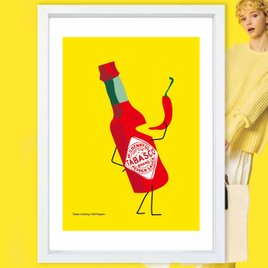 タバスコは食べる　送料無料 　あらゆるお部屋のポスター　イラスト　アートポスター　アート/sei検索新着順　3984