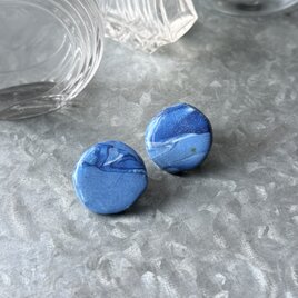 Y1225-ヴィンテージイヤリング U.S.A. 1960-70's Blue Marble Oven Clay