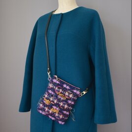 【OUTLET】スマホポシェット｜手織り｜ネイビー×パープル