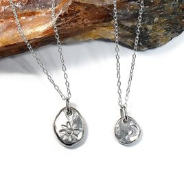 太陽と月 シルバー ペアネックレス PE-171