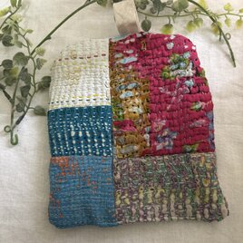 ハンドメイド★ラリーキルトカンタキルトパッチワーク鍋敷き鍋つかみマットA
