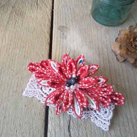 つまみ細工 お花のバレッタ