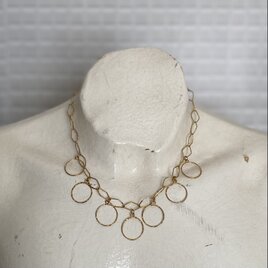 Vintage 90s-00s retro circle design chain necklace