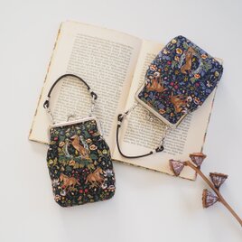 ■持ち手付きがま口ポーチ（カードサイズ） / 馬■ queue (cheval)