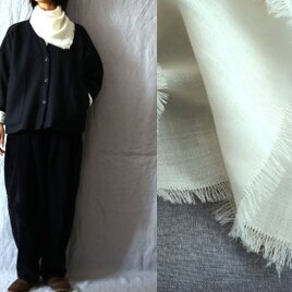 【完成品】オフベージュ/さらさらウール　スカーフ