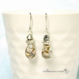 コッパーオパール雫ピアス
