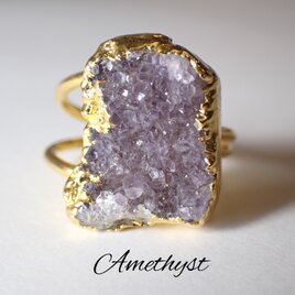 最新作★「原石アメジスト」の世界でひとつの天然石リング